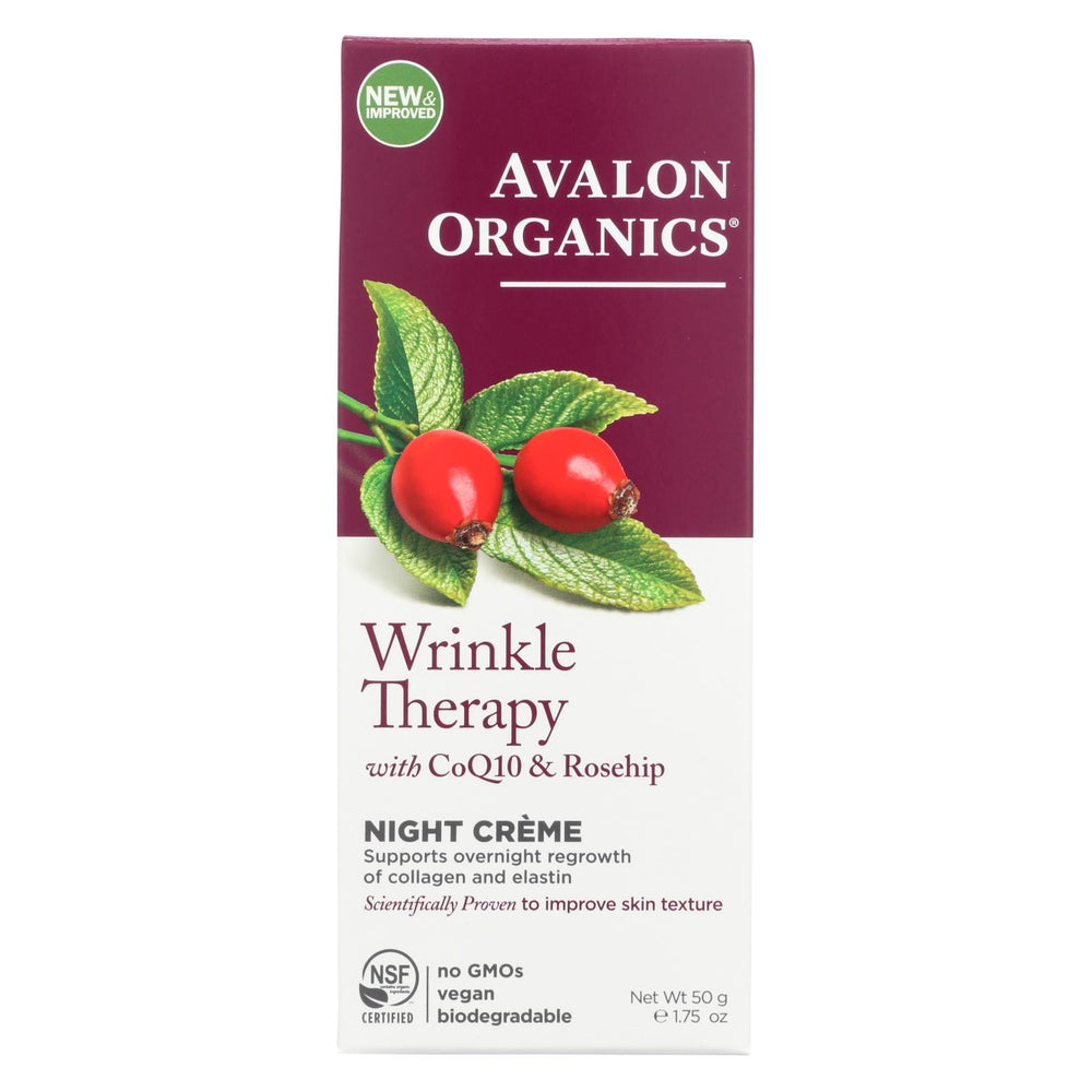 Avalon Organics Coq10 Wrinkle Defense Night Creme - 1.75 Fl Oz