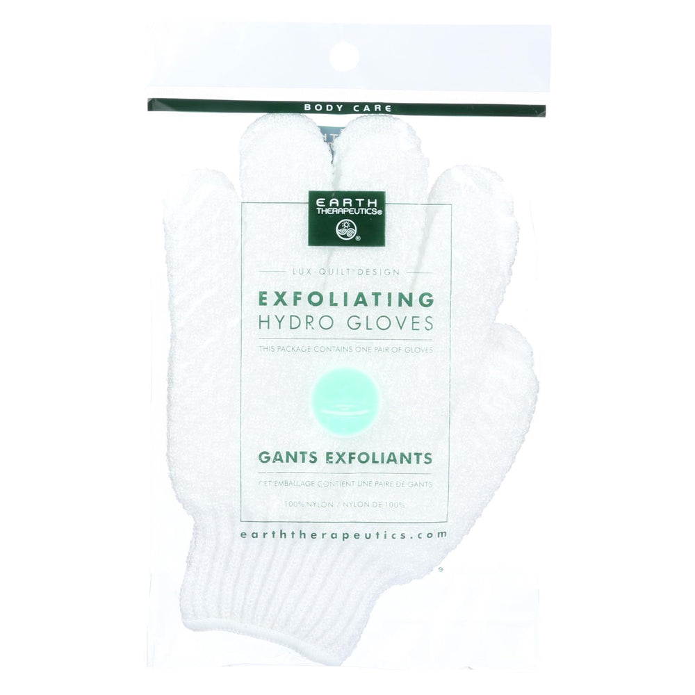 Earth Therapeutics Hydro Gloves - Exfoliating - White - 1 Pair