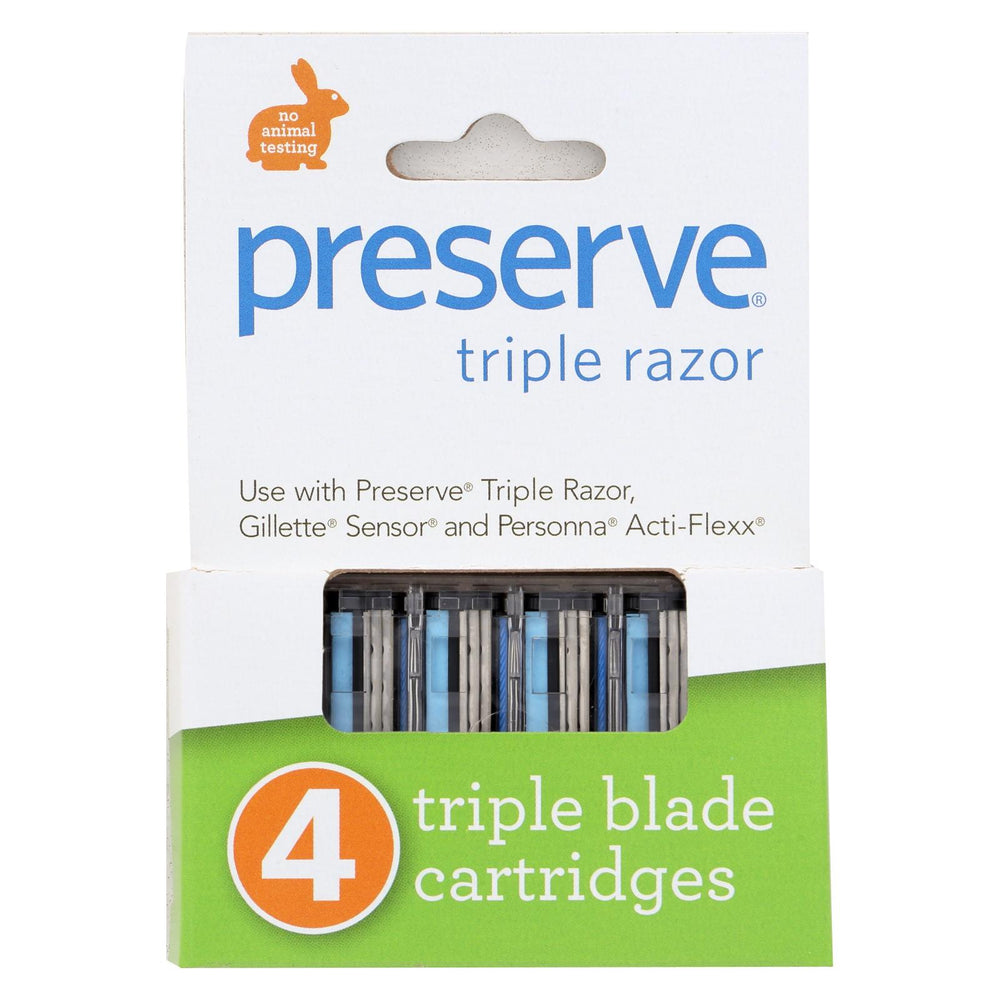 Preserve Triple Blade Refills - Case Of 6 - 4 Packs
