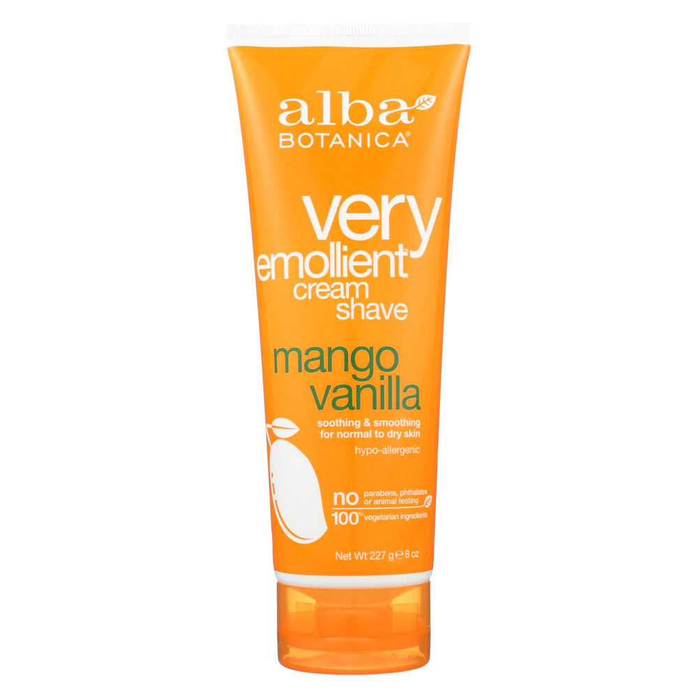 Alba Botanica - Very Emollient Cream Shave - Mango Vanilla - 8 Oz