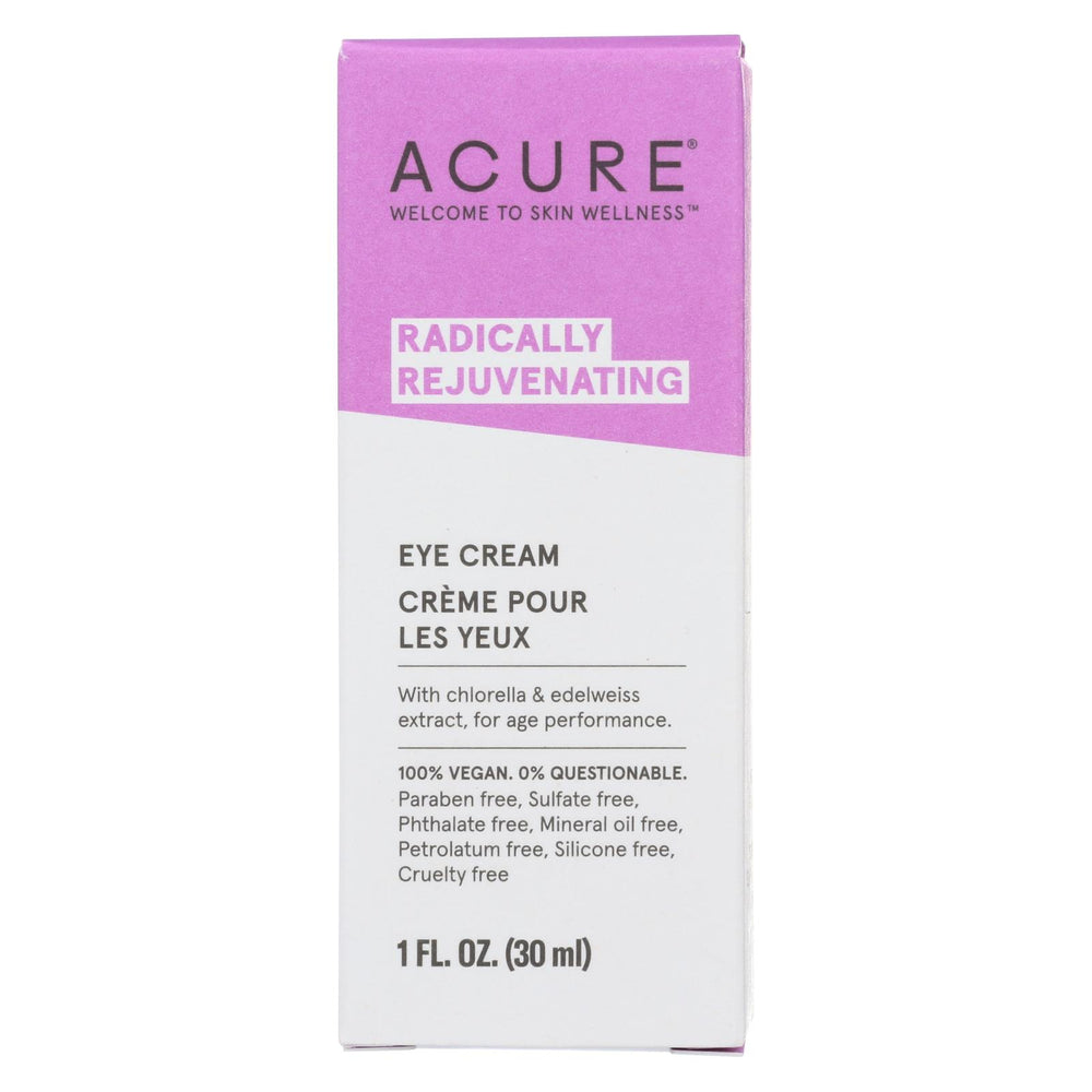 Acure - Eye Cream - Chlorella And Edelweiss Stem Cell - 1 Fl Oz.