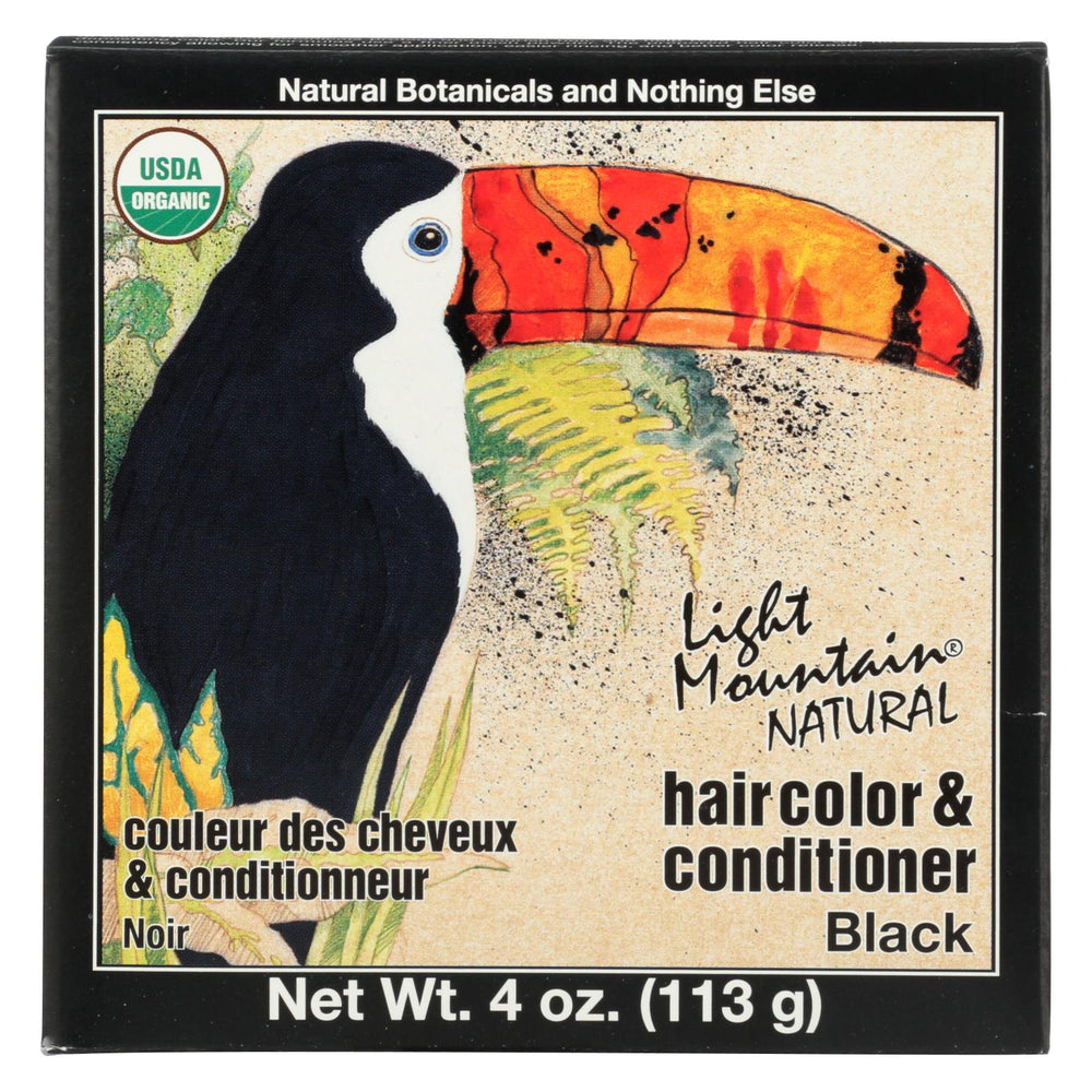 Light Mountain Hair Color-conditioner - Organic - Black - 4 Oz