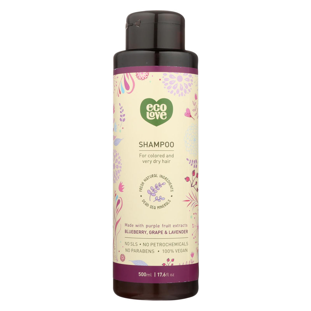 Ecolove Shampoo - Purple Fruit Shampoo For Colored And Very Dry Hair - Case Of 1 - 17.6 Fl Oz.